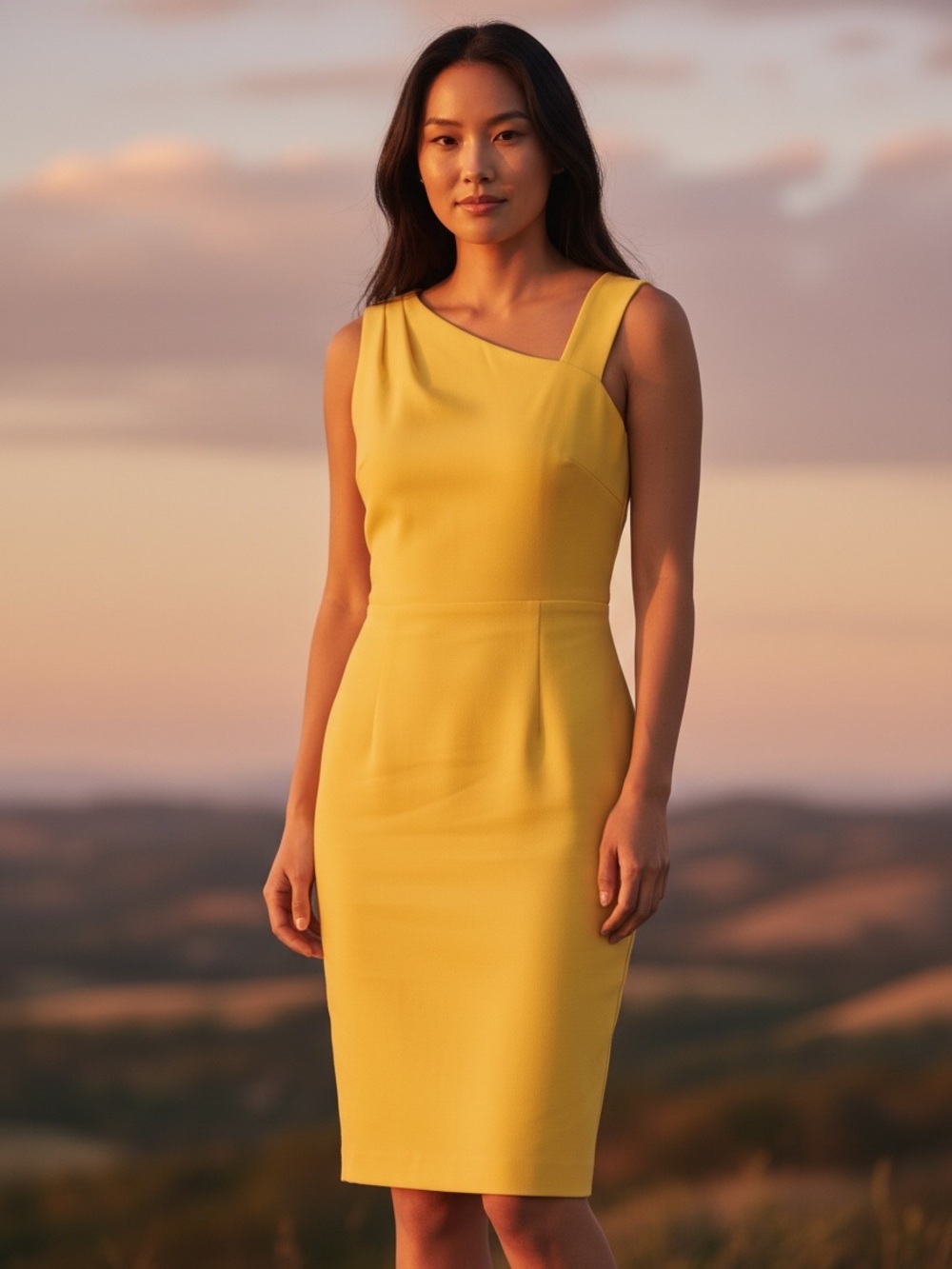 Vince Camuto Yellow Sheath Dress